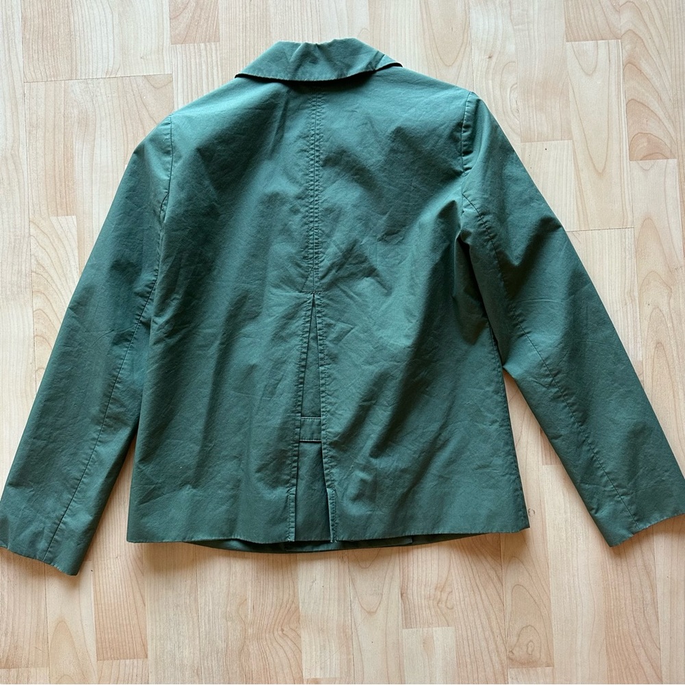 $198 J. Crew Japanese Poplin Swing jacket, green, Size 0, XS - Picture 6 of 9